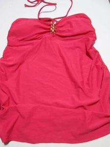 Liz Lange Womens Size S Tankini Dark Pink Wireless Lined Halter Swim Beachwear - Picture 1 of 7