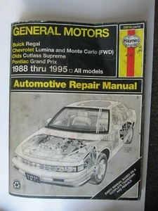 LUMINA MONTE CARLO OLDS CUTLASS PONTIAC GRAN PREMIO BUICK REGAL 1988-95 HAYNES - Imagen 1 de 1