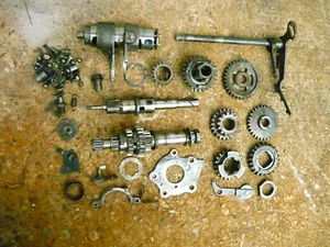 1975 Suzuki TC125 OEM Complete Transmission Assembly Gears Shafts + 24130-28200 - Picture 1 of 22