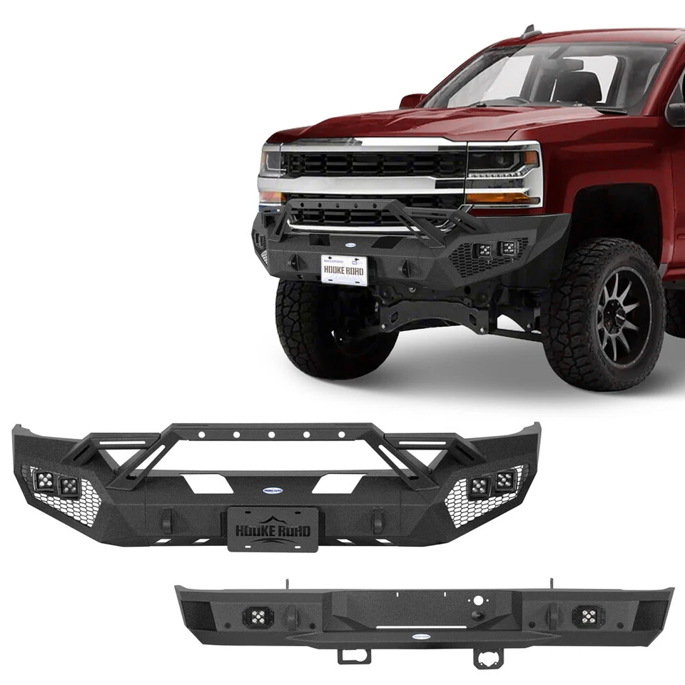Parachoques delantero trasero apto para camioneta Chevy Chevrolet Silverado 1500 LTZ 16-18 doble cabina  Foto 1 de 1