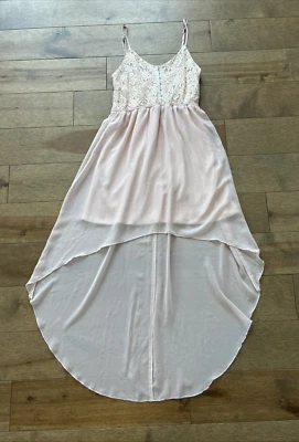 Vestido para mujer YA Los Angeles S mezcla de seda rosa dobladillo asimétrico hada balletcore* Foto 1 de 4