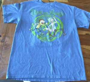 RICK AND MORTY ADULT SWIM T SHIRT BLUE MEDIUM - Bild 1 von 2