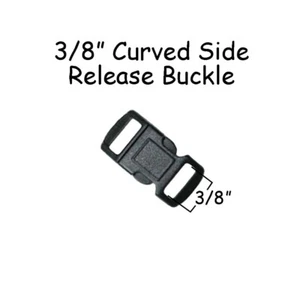 20 - 3/8" Side Release Contour Buckles - Black Plastic - for Paracord Bracelets - Picture 1 of 2