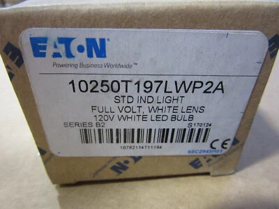Eaton 10250T197LWP2A Luz Indicadora Blanca 120V LED Voltaje Completo Nuevo en Caja Foto 1 de 4