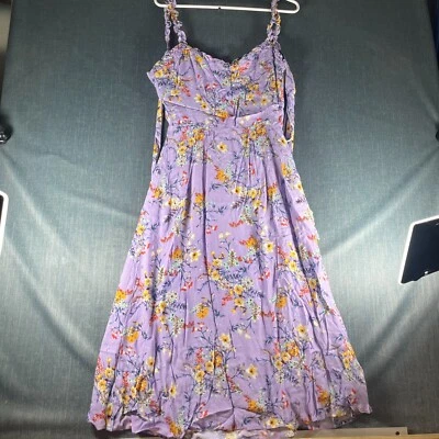 Vestido Lulus para mujer entallado y acampanado talla L multicolor floral atado sin mangas Foto 1 de 4