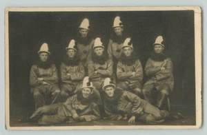 POSTCARD Group of Pierrot clowns. Pointy hats, Fancy dress RPPC. Bill Hopkins. - Picture 1 of 2