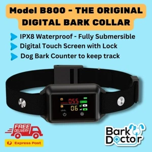 BD800 SMART DIGITAL AUTOMATIC DOG BARK COLLAR Waterproof Sound Vibration Zapping - Picture 1 of 8