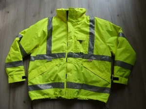 BRITE THREADS M.L KISHINGO High Visibility Jacket 3XL ANSI 3 Quilted Hooded NWOT - Picture 1 of 16