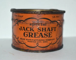 Vintage 1/2 LB SPECIAL JACK SHAFT GREASE OIL WEBSTER CITY IA ADVERTISING CAN - Picture 1 of 6
