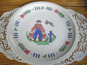 Vintage Syracuse China Lancaster Folk Art Dutch Tulips Hand Painted 11" Platter - Picture 1 of 4