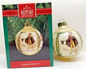 1990 Hallmark Keepsake Norman Rockwell Art Glass Ball Ornament - Picture 1 of 5