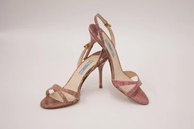 Sandálias novas com etiquetas Prada Milano couro píton alça X biqueira aberta 36,5/6,5 EUA  - Imagem 1 de 4