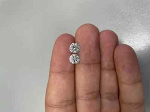 1 Ct Natural White Diamond Round Cut 5mm 2 Pcs VVS1 D Grade Certified F08 - Picture 1 of 15