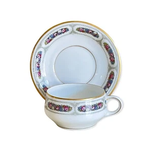 Juego de tazas y platillos espresso Kronach Bavaria vintage, diseño de borde floral borde dorado - Imagen 1 de 4