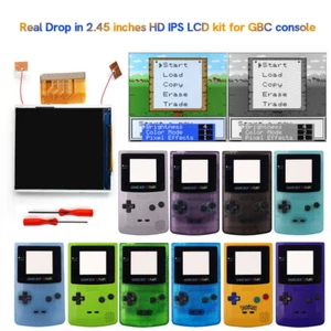 Kits de Pantalla LCD Retroiluminación 2.45" Gameboy Color GBC IPS SIN SOLDADURA Menú Incorporado - Imagen 1 de 42