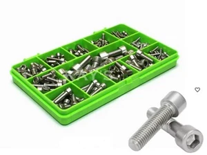 SOCKET CAP SCREWS ALLEN BOLTS A2 STAINLESS ASSORTED 200 PIECE KIT M3 M4 M5 M6 M8 - Picture 1 of 7