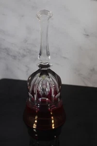 Vintage 1984 BLEIKRISTALL Lead Crystal Bell Ruby Red Hand Cut Cranberry -No Bell - Picture 1 of 3