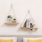 Hanging Decorative Shelves - Wood Swing Rope Wall Mounted Floating Shelves Decor