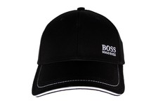 Hugo Boss Men's Premium Adjustable Sport Cotton Cap 1 Logo Hat Black 50245070