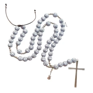 Rosary Necklace Cross Pendant Long Chain Necklace Religous Gift for Women Girl - Picture 1 of 8