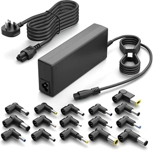 Universal Laptop Charger Plug UK 90W AC Power Adapter Charger Multi Connectors - Picture 1 of 6