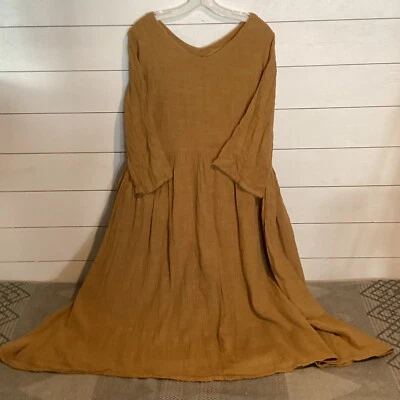 Vintage Prairie Cottage Core Maxi Dress Boho Womens Med/LRG Linen?Handmade? - Image 1 of 4
