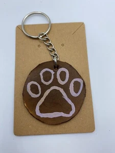 New Keychain Genuine Leather Hand Tooled Key Ring Homemade Make A Great Gift - Picture 1 of 1