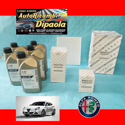 KIT TAGLIANDO ORIGINALE ALFA ROMEO GIULIETTA 1.6 JTDM GM 5W30 + FILTRI ORIGINALI