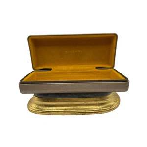 BVLGARI Clamshell Eye Or Sun Golden Tan Glasses Case Only - Picture 1 of 11