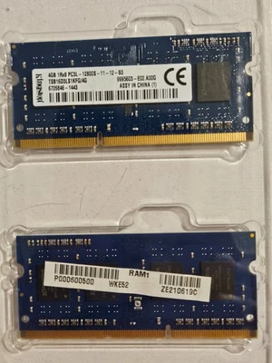 Kingston 8GB  2x4GB 1Rx8 PC3L-12800 DDR3 1600 MHz 1.35V SODIMM Laptop Memory RAM - Image 1 of 4