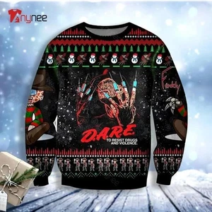 Freddy Krueger A Nightmare On Elm Street Dare Christmas Ugly Sweatshirts S-5XL - Bild 1 von 4