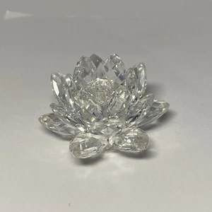 Swarovski Crystal Small Water Lily Candleholder, Retired, 3" Wide 2" Tall - Picture 1 of 10