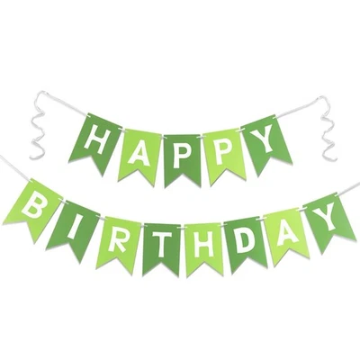 Bandera de feliz cumpleaños banderín decoración para niños y adultos fiesta telón de fondo Foto 1 de 4