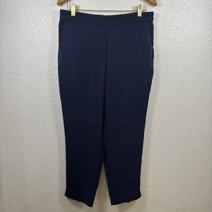 J. Crew Pants Womens Size 12 Jamie Navy Blue Cropped Elastic Waist Career Office - Picture 1 of 10