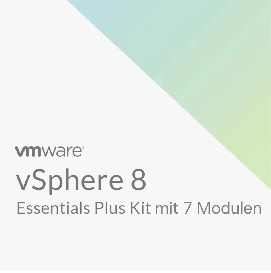 VMware vSphere 8 Essentials Plus Kit Mit 7 Modulen 1 Gerät Endlose Lizenz MS Wi. - Bild 1 von 1