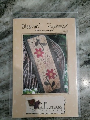 G.E. Designs Iceland Bloomin' Runner Quilt as you Go GE-117 Table runner Pattern - Image 1 of 4