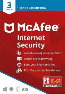 McAfee Internet Security 2025 3 Devices 1 Year - Picture 1 of 1