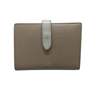 Auth CELINE Medium Strap Wallet 10B643BRU.10PI Pebble Mineral Grained Calfskin - - Picture 1 of 10
