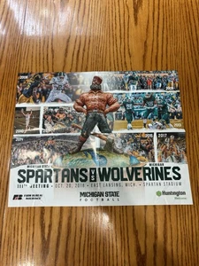 Poster programma calcio Michigan State vs Michigan 2018 asta MSU spedizione gratuita - Foto 1 di 2