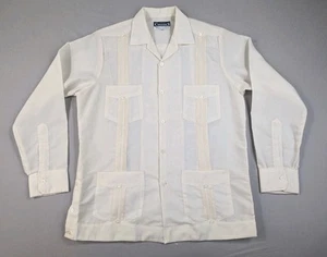 Chesters Shirt Adult 38 Off White Ivory Guayabera Mexico - Picture 1 of 10