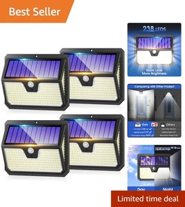Luci Solari di Sicurezza Ultra Luminose - Confezione da 4 con Sensore di Movimento per Sicurezza - Foto 1 di 9