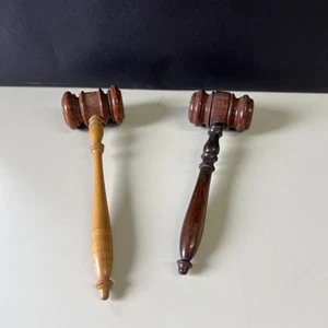 2 Pc Wooden Gavels - Picture 1 of 9
