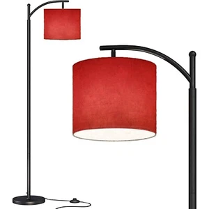 LOPYEIJFG Modern Arc Floor Lamp with Dimmer Mid Century Abstract red Brushed ... - Picture 1 of 7
