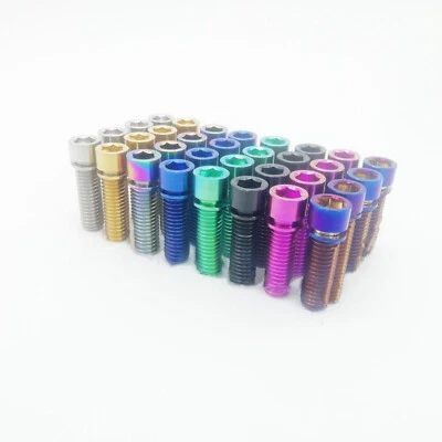 4Pcs/lot M8x25mm Titanium Ti Fit For BMX Stem Bolts Allen Hex Head Screw Washer - Image 1 of 4