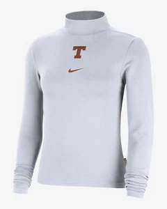 Size L-Nike TEXAS LONGHORNS Women's Long Sleeve Mock Top White (FB1217-100) - Picture 1 of 8