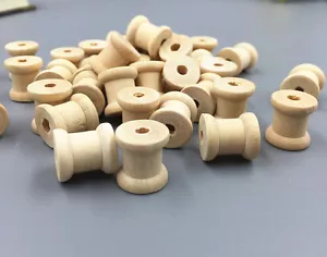 DIY 50X Wooden Sewing Tools Empty Thread Spools Sewing Notions 13mm x14mm - Picture 1 of 4