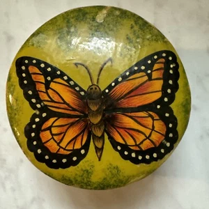 Caja baratija mariposa monarca Fetco hecha a mano en Cachemira India - Imagen 1 de 9