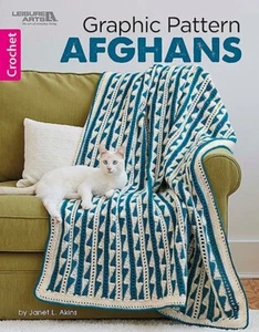 GRAPHIC AFGHANS ~ Crochet Pattern Book ~ 7 Home Decor Designs - Imagen 1 de 8
