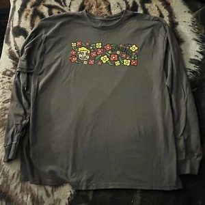 Krooked Gonzales Flowers Grey Long Sleeve Shirt Mens Size XL Skateboard Deck - Picture 1 of 3