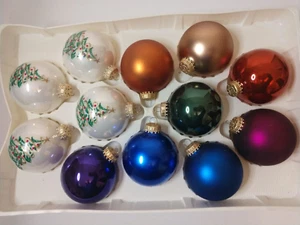 12 Vintage Christmas by Krebs Glass Ornaments Christmas trees and multi colored - Picture 1 of 17